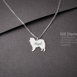 AMERICAN ESKIMO Tiny Silver Necklace • &quot;Customizable American Eskimo Necklace: Tailored for Dog Lovers!&quot;