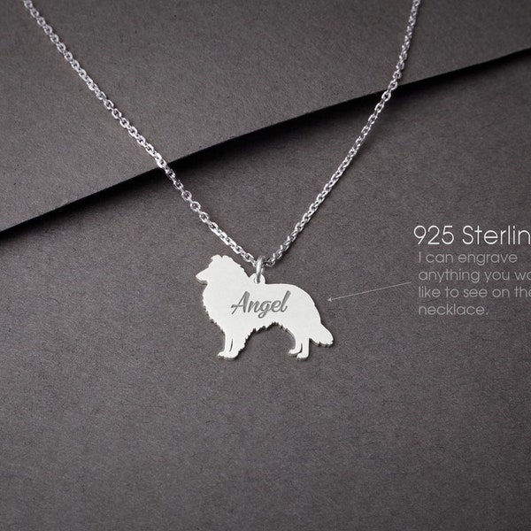 SHETLAND SHEEPDOG Tiny Silver Necklace • "Customizable Sheltie Necklace: Tailored for Dog Lovers!"