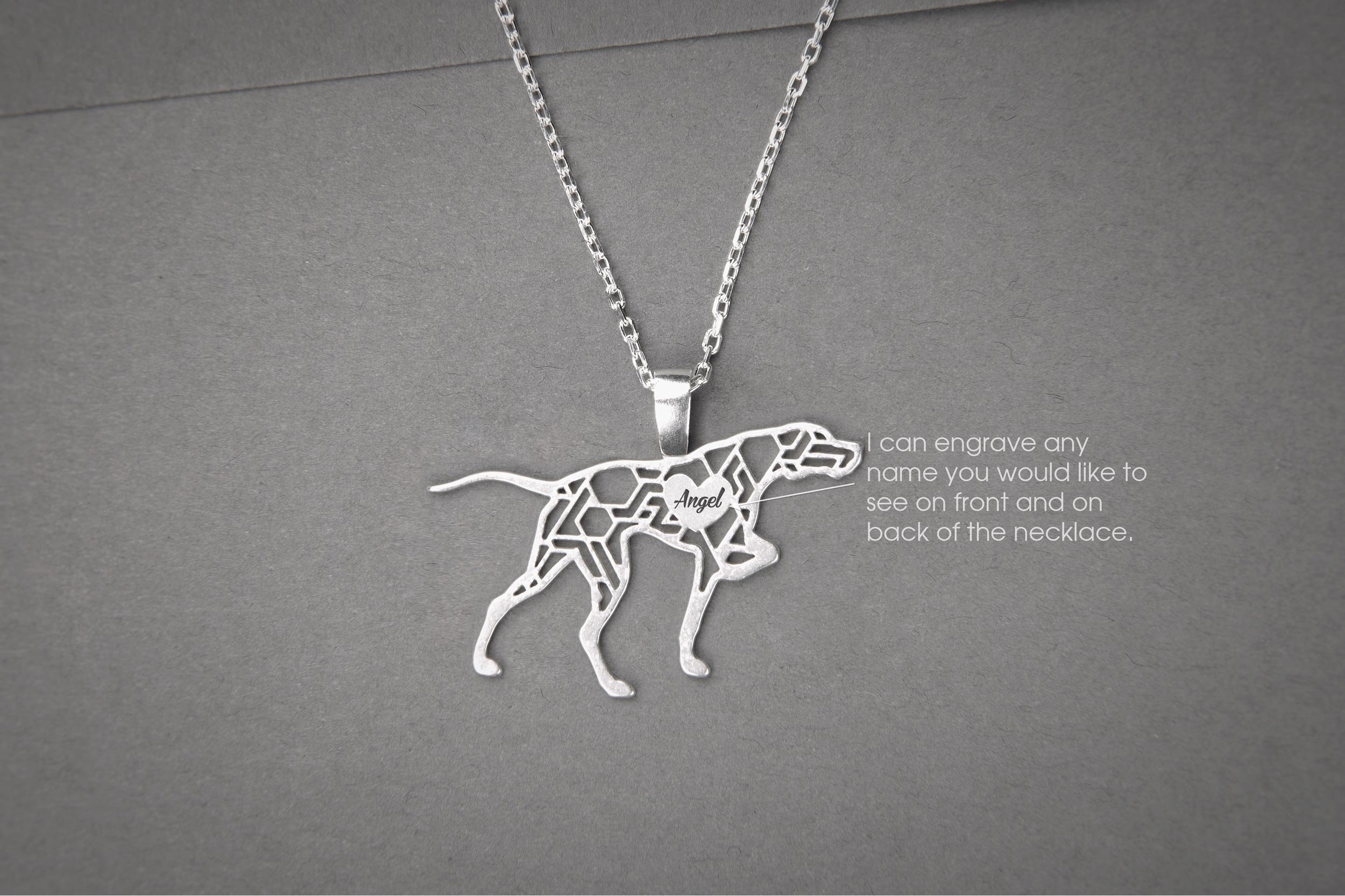 Collar personalizado de POINTER INGLÉS - Joyas con nombre de pointer inglés - Collar de raza de perro - Collares para perros - Collar moderno para perros
