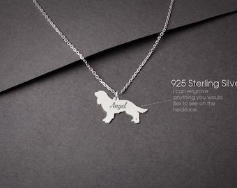 Cavalier KING CHARLES Spaniel Tiny Silver Necklace • "Customizable Cavalier King Charles Spaniel Necklace: Tailored for Dog Lovers!"