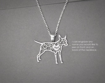 Personalised PINSCHER Necklace - Pinscher Name Jewelry - Dog breed Necklace - Dog Necklaces - Modern Dog Necklace