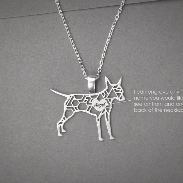 Personalised PINSCHER Necklace - Pinscher Name Jewelry - Dog breed Necklace - Dog Necklaces - Modern Dog Necklace