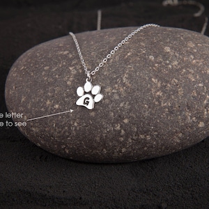 Sterling Silver Paw Print Necklace: Personalized Pet Jewelry