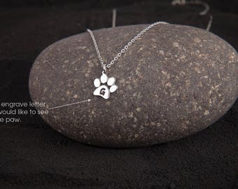 Small Paw Print Necklace • Paw Necklace • Dog Paw • Cat Paw • Paw Print Necklace • Paw Jewelry • Paw Print • Silver Necklace • Jewelry