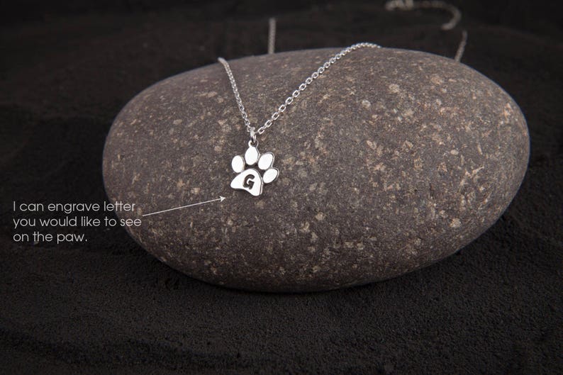Small Paw Print Necklace Paw Necklace Dog Paw Cat Paw Paw Print Necklace Paw Jewelry Paw Print Silver Necklace Jewelry image 1