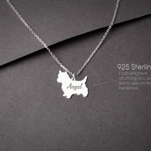 Petit collier en argent YORKSHIRE TERRIER • « Collier Yorkie - Westie personnalisable : sur mesure pour les amoureux des chiens !