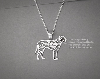 Personalized Mastiff Necklace: Sterling Silver Dog Breed Jewelry