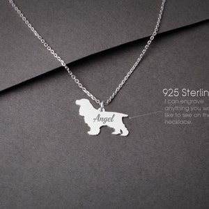 COCKER SPANIEL Tiny Silver Necklace • "Customizable Cocker Spaniel Necklace: Tailored for Dog Lovers!"