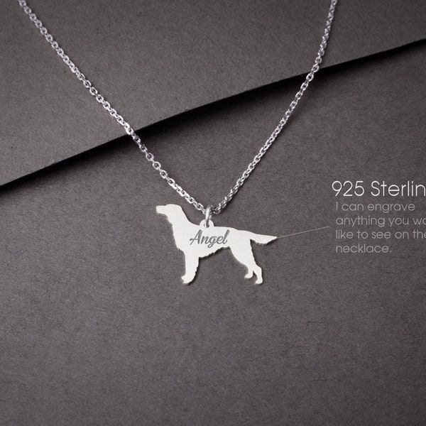 IRISH SETTER Tiny Silver Necklace • "Customizable Setter Necklace: Tailored for Dog Lovers!"