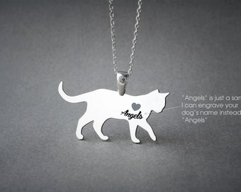 Shorthaired CAT NAME Necklace - Cat Name Jewelry - Personalised Necklace - Cat breed Necklace - Cat Necklaces