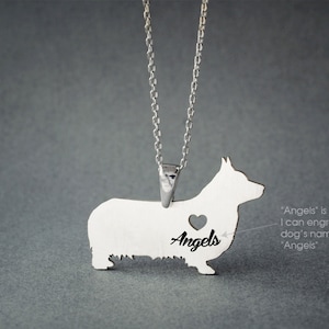 PEMBROKE WELSH CORGI Name Necklace - Corgi Name Necklace - Personalised Necklace - Dog breed Necklace - Dog Necklace