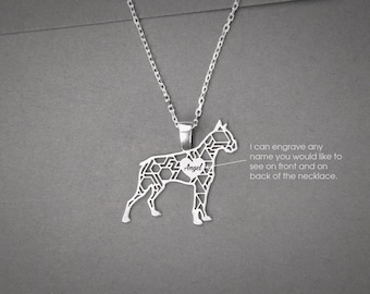 Personalised BOXER DOG Necklace - Boxer Dog Name Jewelry - Dog breed Necklace - Dog Necklaces- Modern Dog Necklace