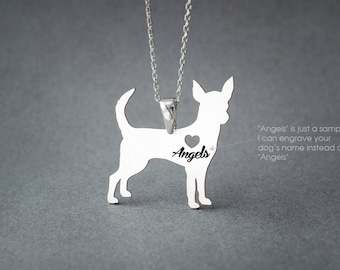 Personalized Chihuahua Necklace: Sterling Silver Dog Jewelry