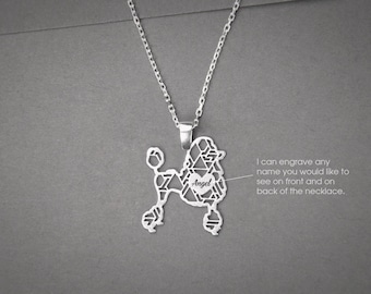Personalized Poodle Necklace: Sterling Silver Dog Breed Jewelry