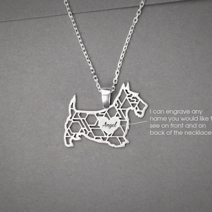 Personalised SCOTTISH TERRIER Necklace - Scottish Terrier Name Jewelry - Dog breed Necklace - Dog Necklaces - Modern Dog Necklace