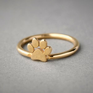 Paw Ring Dog Paw Ring Cat Paw Ring Paw Print Ring Paw Jewelry Paw Print Tiny Paw Ring Dog Ring Silver Ring Jewelry image 2