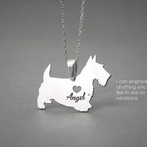 SCOTTISH TERRIER NAME Necklace - Scottish Terrier Name Jewelry - Personalised Necklace - Dog breed Necklace- Dog Necklace
