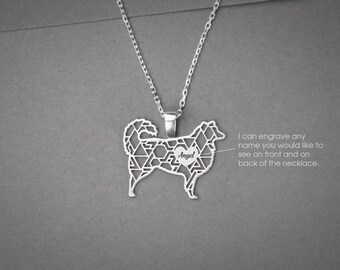 Personalized Australian Shepherd Necklace: Sterling Silver Dog Breed Jewelry