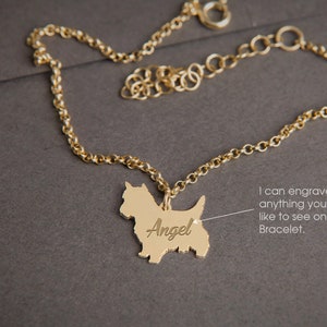 Personalized Yorkshire Terrier Bracelet: Engraved Sterling Silver Yorkie Jewelry