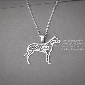 Personalized Dogo Argentino Necklace: Sterling Silver Dog Breed Jewelry
