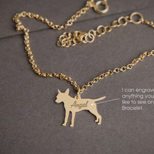 Personalized Pinscher Bracelet: Engraved 925 Sterling Silver Dog Charm