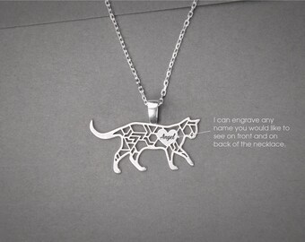 Personalized Cat Necklace: Sterling Silver Shorthaired Cat Breed Jewelry