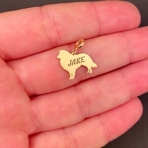 14K Gold Shetland Sheepdog Necklace: Personalized Sheltie Pendant image 5