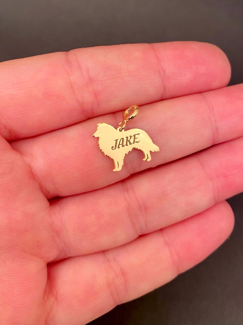 14K Gold Shetland Sheepdog Necklace: Personalized Sheltie Pendant image 5