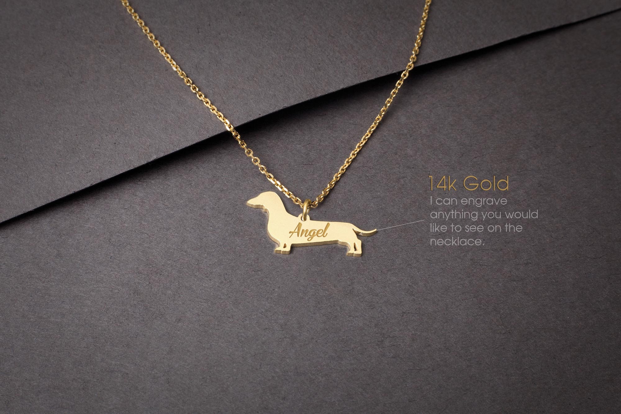 Gold dachshund necklace 2025