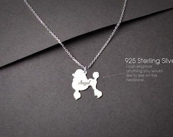 Lacie Poodle Necklace  Sterling Silver Dogpet French Poodle Necklace