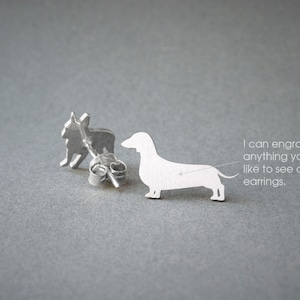 DACHSHUND NAME Earring - Dachshund Shorthaired Name Earrings - Doxie Earrings - Dog Breed Earrings - Dog Earring