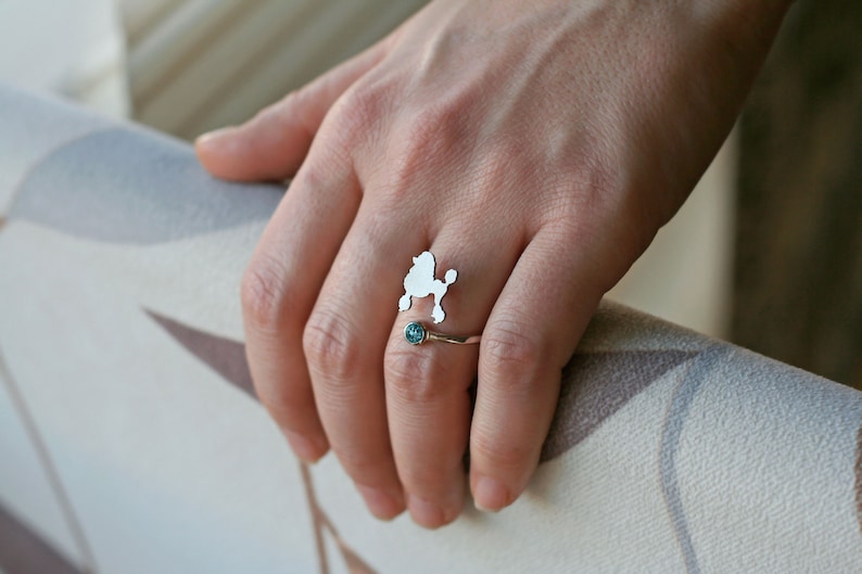 Gold Plated or Rose Plated. Adjustable Spiral PITBULL BIRTHSTONE Ring Pitbull Birthstone Ring Birthstone Ring Dog Ring Silver