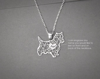 Personalized Yorkshire Terrier Necklace: Sterling Silver Yorkie Name Jewelry