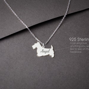 SCOTTISH TERRIER Tiny Silver Necklace • &quot;Customizable Scottish Terrier  Necklace: Tailored for Dog Lovers!&quot;