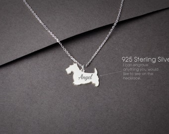 Pendentif Scottish Terrier En Argent Sterling 925 - Charm Chien Pour Collier