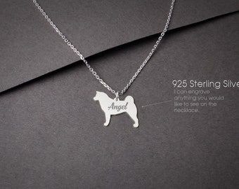 AKITA Tiny Silver Necklace • "Customizable Akita Inu Necklace: Tailored for Dog Lovers!"