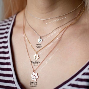 Small Paw Print Necklace Paw Necklace Dog Paw Cat Paw Paw Print Necklace Paw Jewelry Paw Print Silver Necklace Jewelry image 3