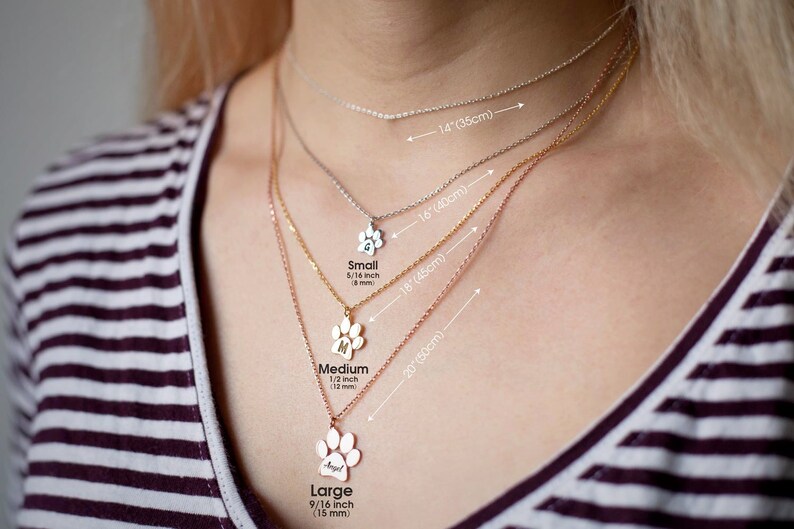 Small Paw Print Necklace Paw Necklace Dog Paw Cat Paw Paw Print Necklace Paw Jewelry Paw Print Silver Necklace Jewelry image 3