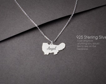 PERSIAN CAT Tiny Silver Necklace • "Customizable Persian Cat Necklace: Tailored for Cat Lovers!"