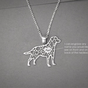 Personalized Labrador Retriever Necklace: Sterling Silver Dog Breed Jewelry
