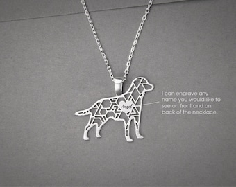 Personalized Labrador Retriever Necklace: Sterling Silver Dog Breed Jewelry