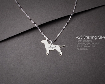Bull Terrier-ketting: kleine sterlingzilveren hondenhanger, aanpasbaar