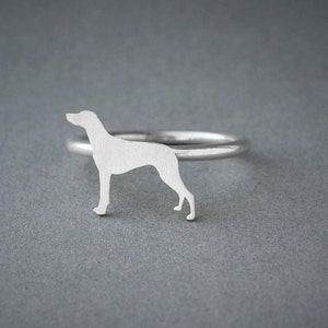 Personalized German Pointer Ring: Sterling Silver Dog Breed Jewelry