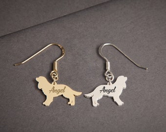Sterling Silver Cavalier King Charles Spaniel Dangle Earrings