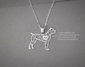 Personalized Cane Corso Necklace: Sterling Silver Dog Breed Jewelry