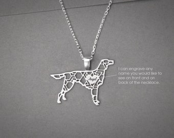Personalized Irish Setter Necklace: Sterling Silver Dog Breed Jewelry