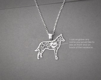 Personalized Belgian Malinois Necklace: Sterling Silver Dog Breed Jewelry