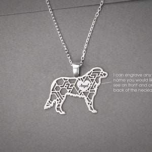 Personalised BERNESE MOUNTAIN DOG Necklace - Bernese Mountain Dog  Name Jewelry - Dog breed Necklace - Dog Necklaces- Modern Dog Necklace