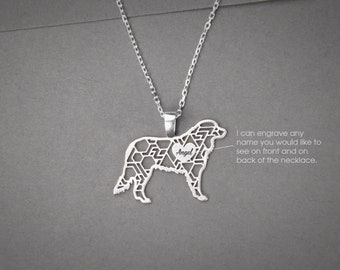 Personalized Bernese Mountain Dog Necklace: Sterling Silver Name Jewelry