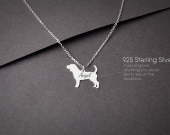 Customizable Tiny Beagle Necklace: Sterling Silver Dog Pendant